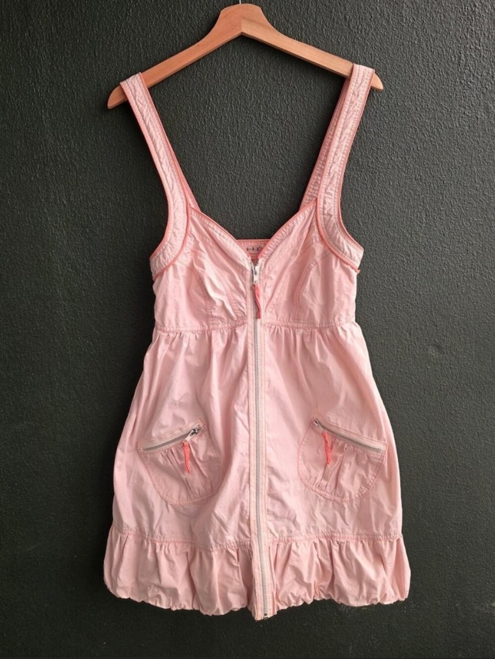 ICHI Women’s Pink Zip-Front Baby Doll Dress